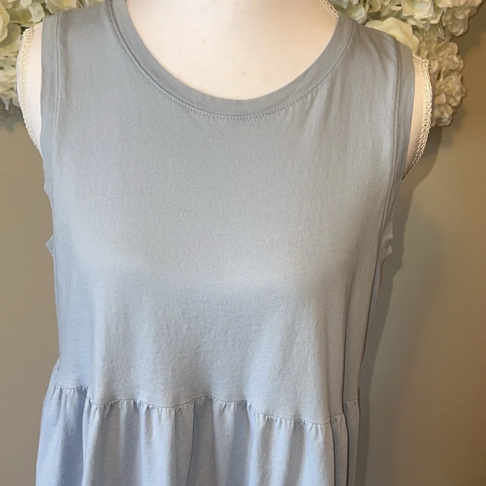 J. Crew Light Blue Tiered Mini Dress flawed